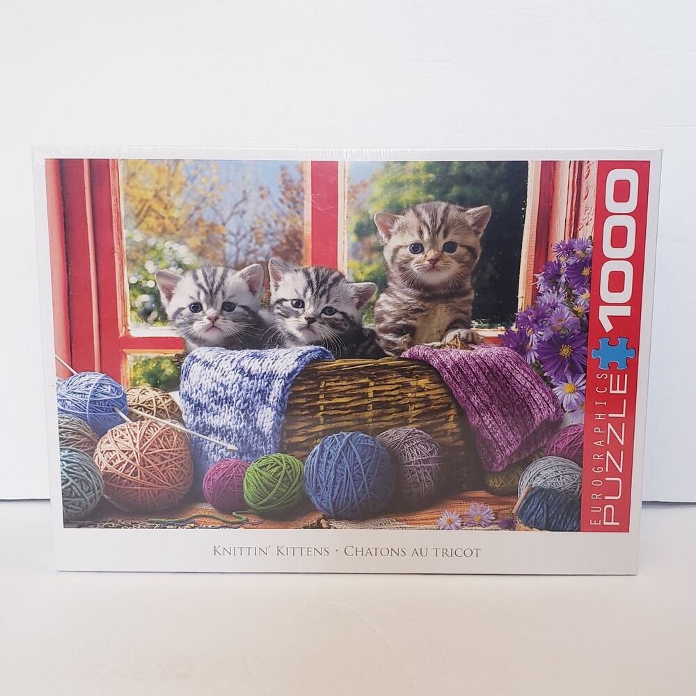 Knittin' Kittens 1000 Piece Puzzle‎ Eurographics Brand New-Sealed Box